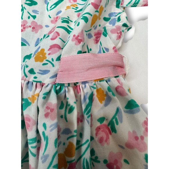 1980s Popsicle Girls Floral Ruffle Toddlers Dress Size 5 Pink Green Orange Blue - Picture 6 of 9